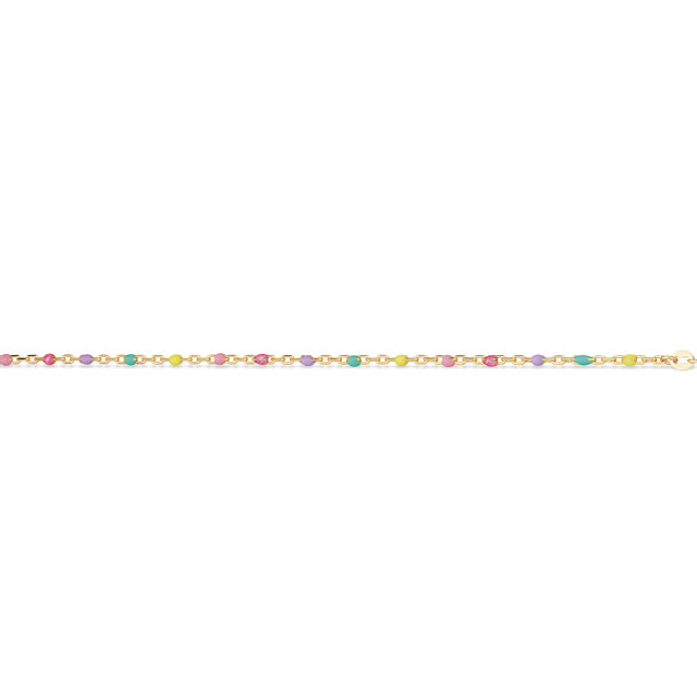 Ankelkæde links multicolor emalje sølv fg23+2 cm.