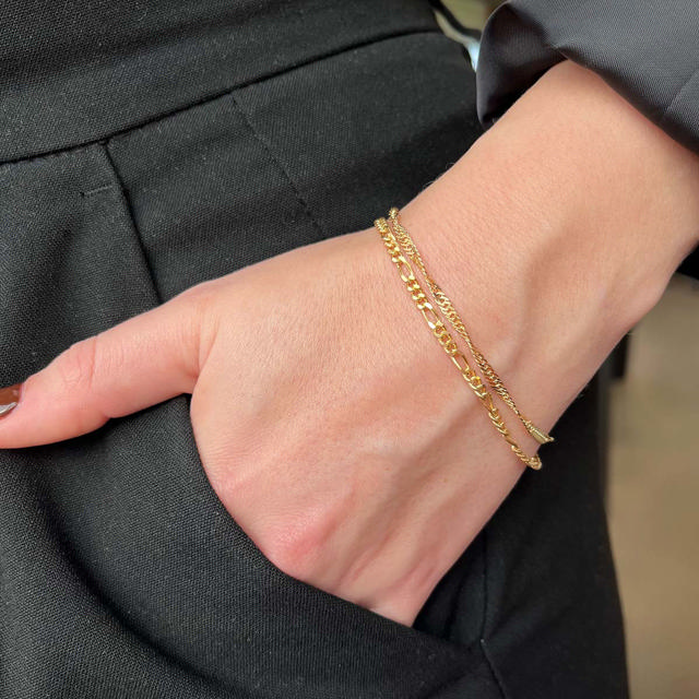 Bracelet singapore 925 goldplated 17+2 cm