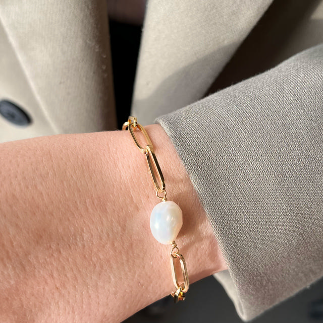 Bracelet baroque fwp. 925 goldplated