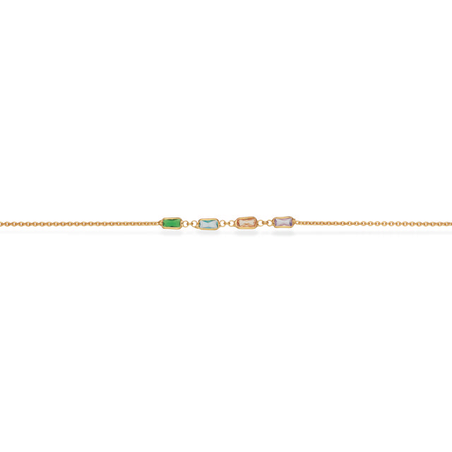 SoHo armbånd rainbow cubic zir sølv fg 17+2cm