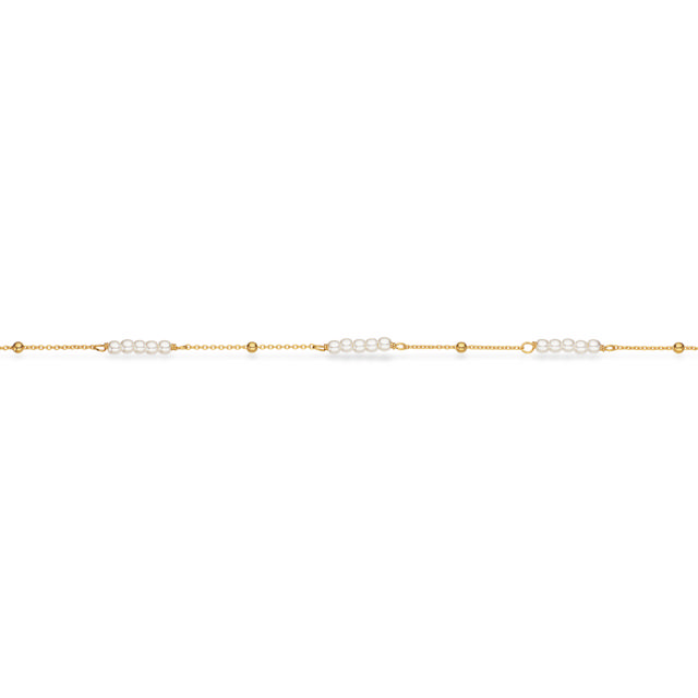 Bracelet white pearls 925 goldplated