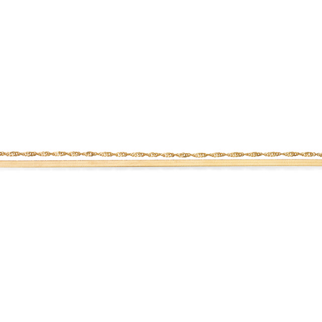 Bracelet magic/singapore 925 goldplated 17+2 cm
