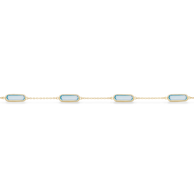 SoHo armbånd skyblue cubic zir. sølv fg. 17+2 cm