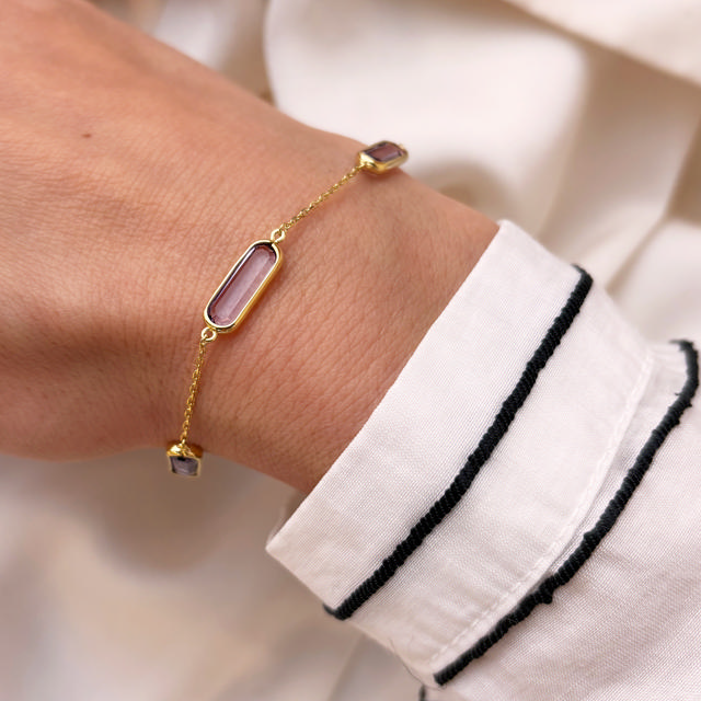 SoHo armbånd lavendel cubic zir. sølv fg. 17+2 cm