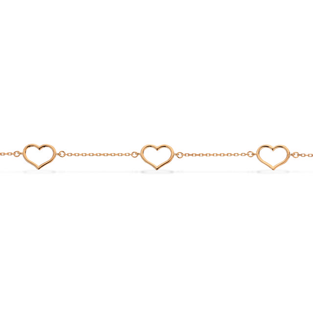 Bracelet hearts 925 goldplated