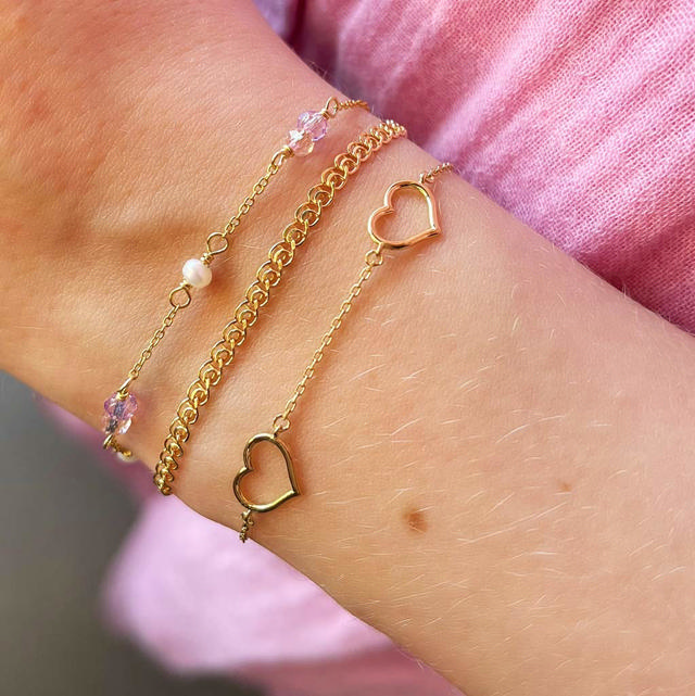 Bracelet hearts 925 goldplated