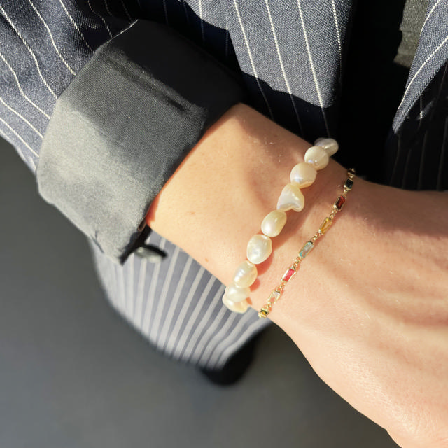 SoHo armbånd baguette rainbow cubic zir.sølv fg.