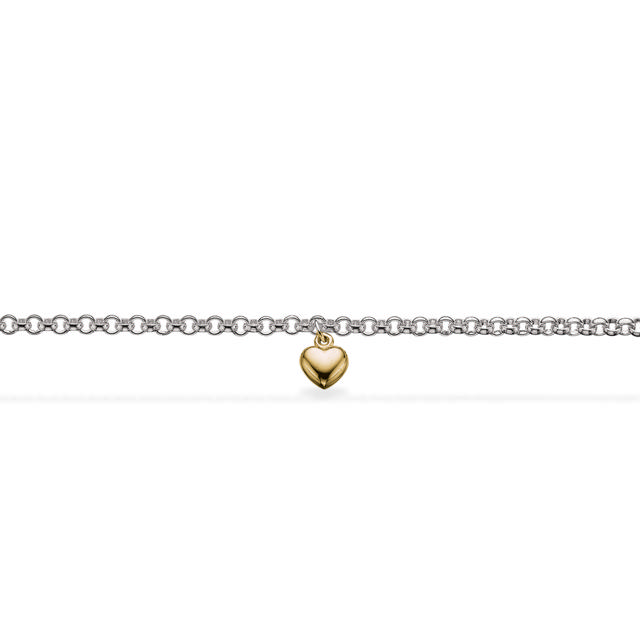 Childrens bracelet gold heart 925 16 cm