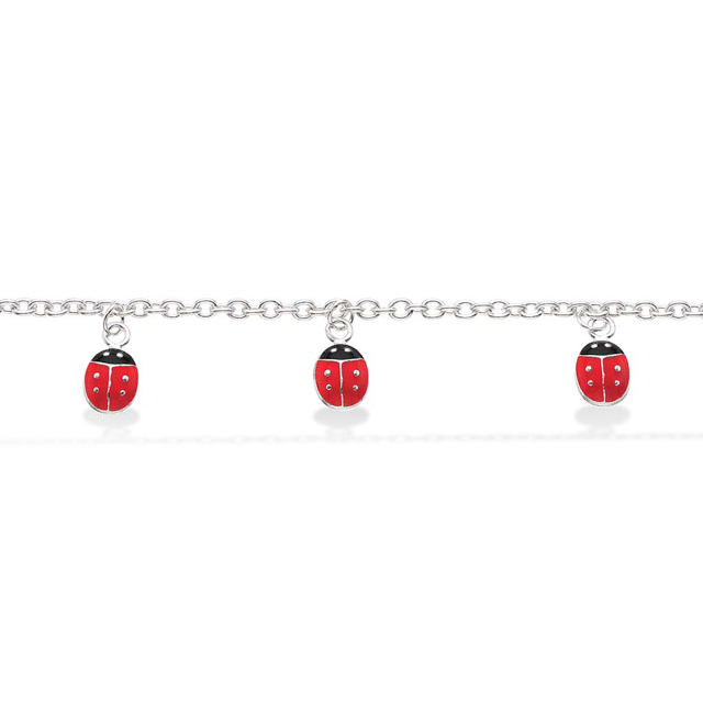 Bracelet 3x ladybugs 925