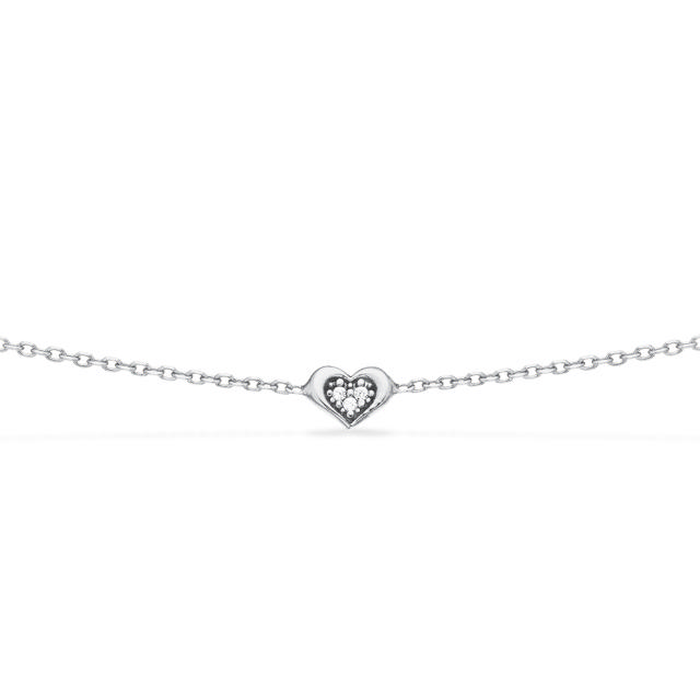 Bracelet heart zir. 925 rho.
