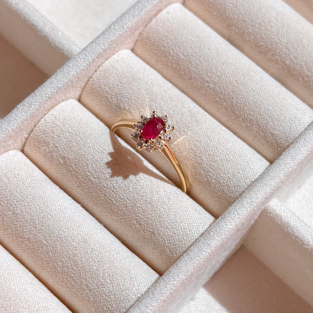 Ring 0,11 H-W/SI ruby 585 yellow