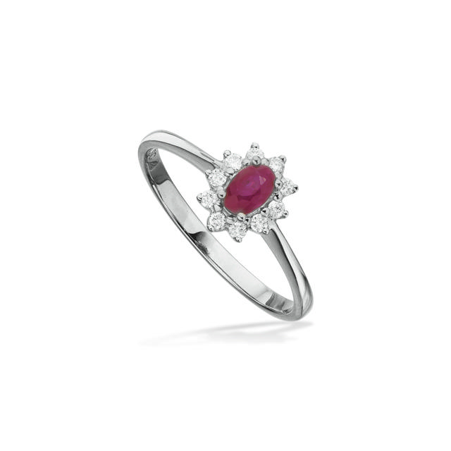 Ring 0,11 H-W/SI ruby 585 white
