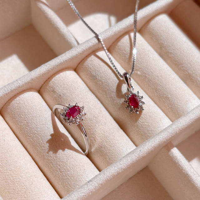 Ring 0,11 H-W/SI ruby 585 white