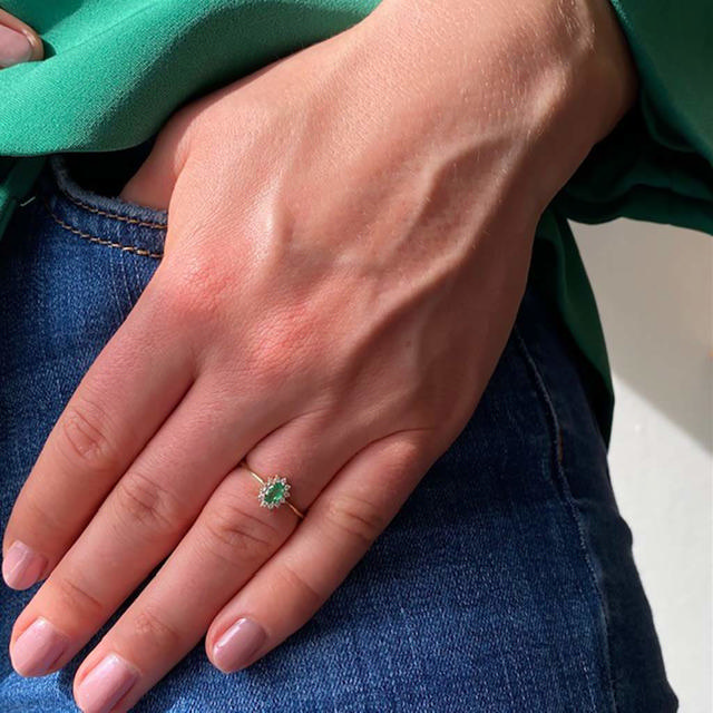 Ring 0,11 H-W/SI emerald 585 yell.