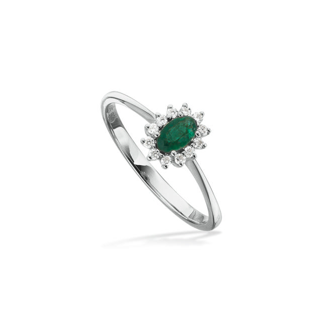 Ring 0,11 H-W/SI emerald 585 white