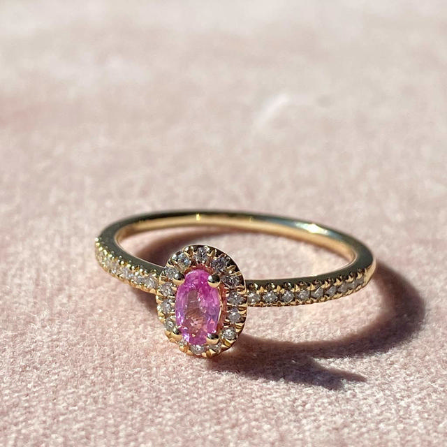Ring 0,16 H-W/SI pink sapphire 585 yell.