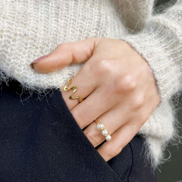 Ring pearl 925 goldplated