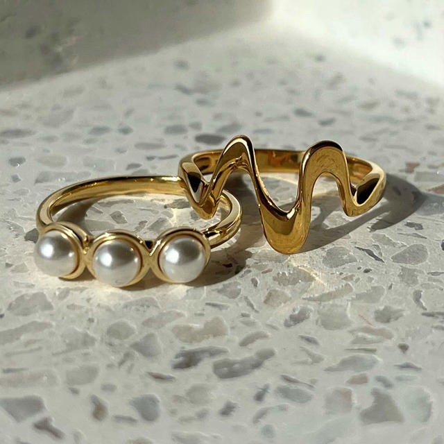 Ring pearl 925 goldplated