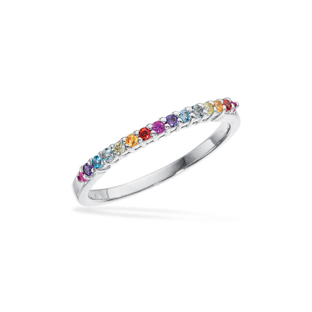 Ring rainbow zir. 925 rho.