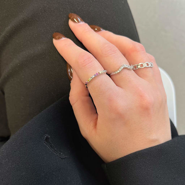 Ring rainbow zir. 925 rho.