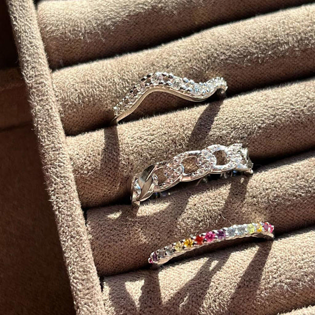 Ring rainbow zir. 925 rho.