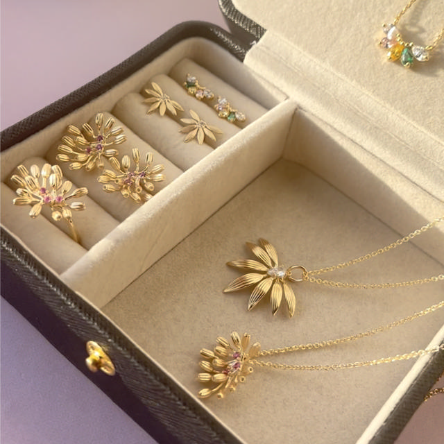 Ring pink zir. 925 goldplated