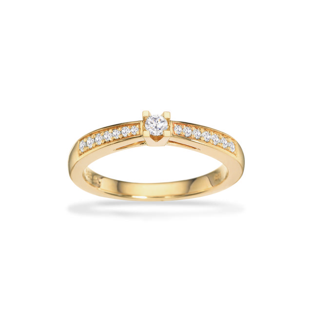 *Kleopatra Queen ring 0,05+0,10 H-W/SI 14 kt