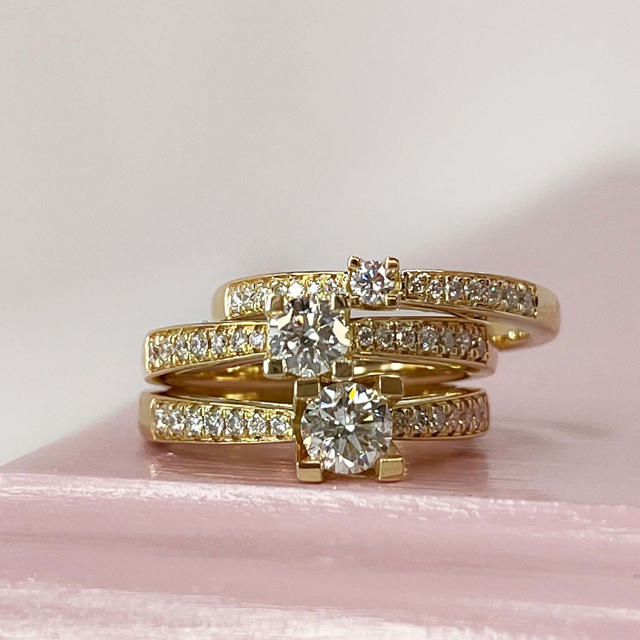 *Kleopatra Queen ring 0,10+0,12 H-W/SI 14 kt