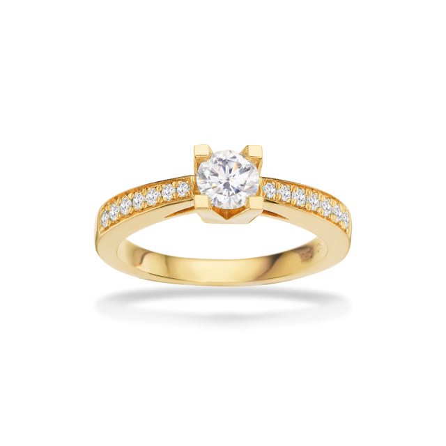 *Kleopatra Queen ring 0,40+0,13 H-W/SI 14 kt
