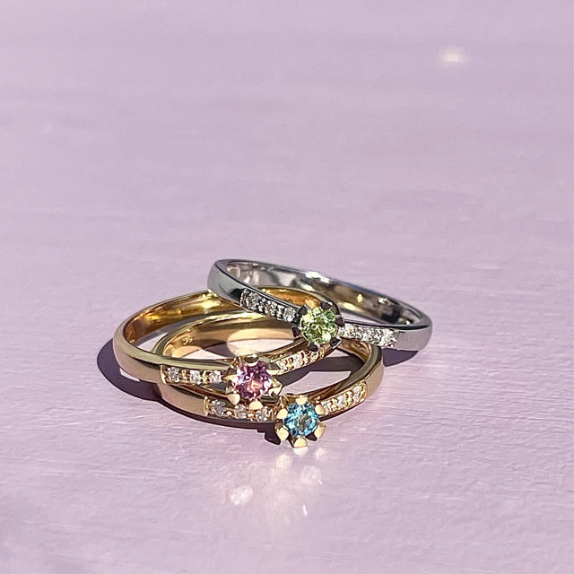 Vida Darling ring 0,10 pink safir 0,04H-W/P1 8 kt