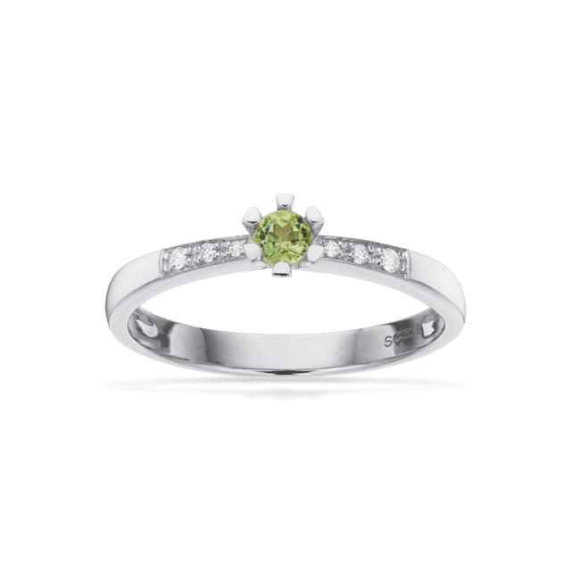 Vida Darling ring 0,10 peridot+0,04H-W/P1 8 kt