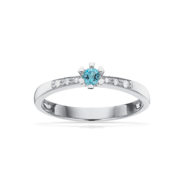 Vida Darling ring 0,10 blå topas+0,04H-W/P1 14 kt
