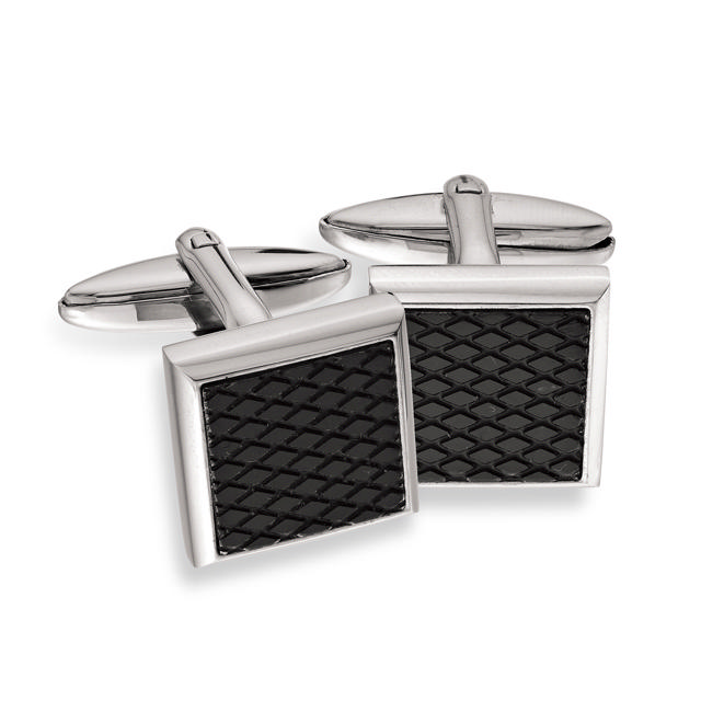 Cuff links black steel