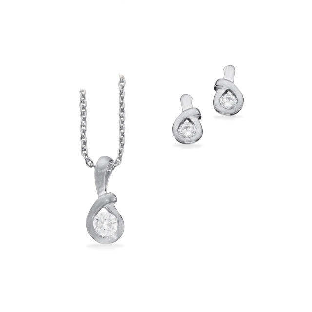Pendant + earsticks zir. 925