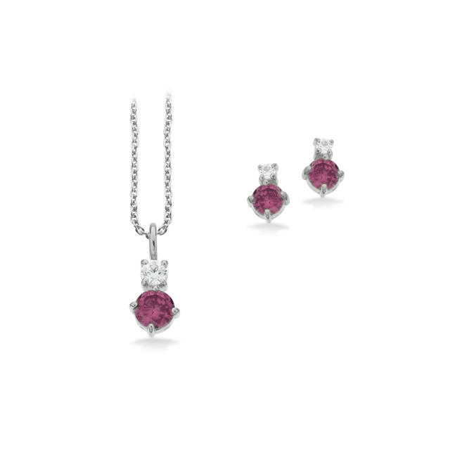 Pendant + earsticks zir. 925