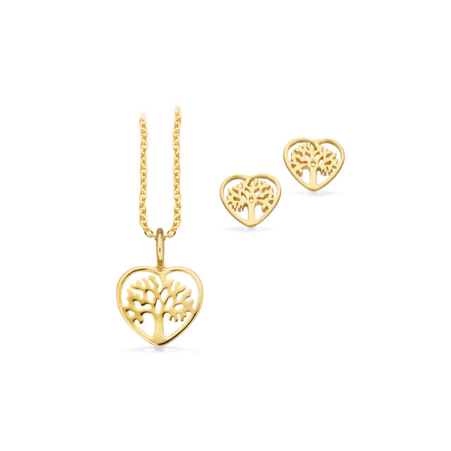 Necklace+earrings 925 goldplated