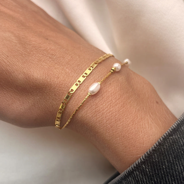 Bracelet steel goldplated 17+2cm