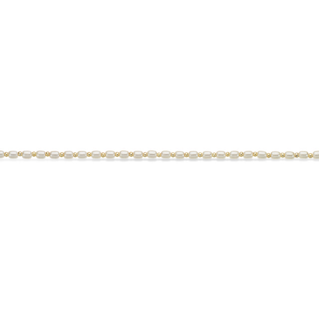 Necklace pearls brass goldplated 37+5,5cm