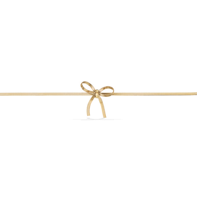 *Molly armbånd sløjfe stål guldfarvet 15,5+3cm