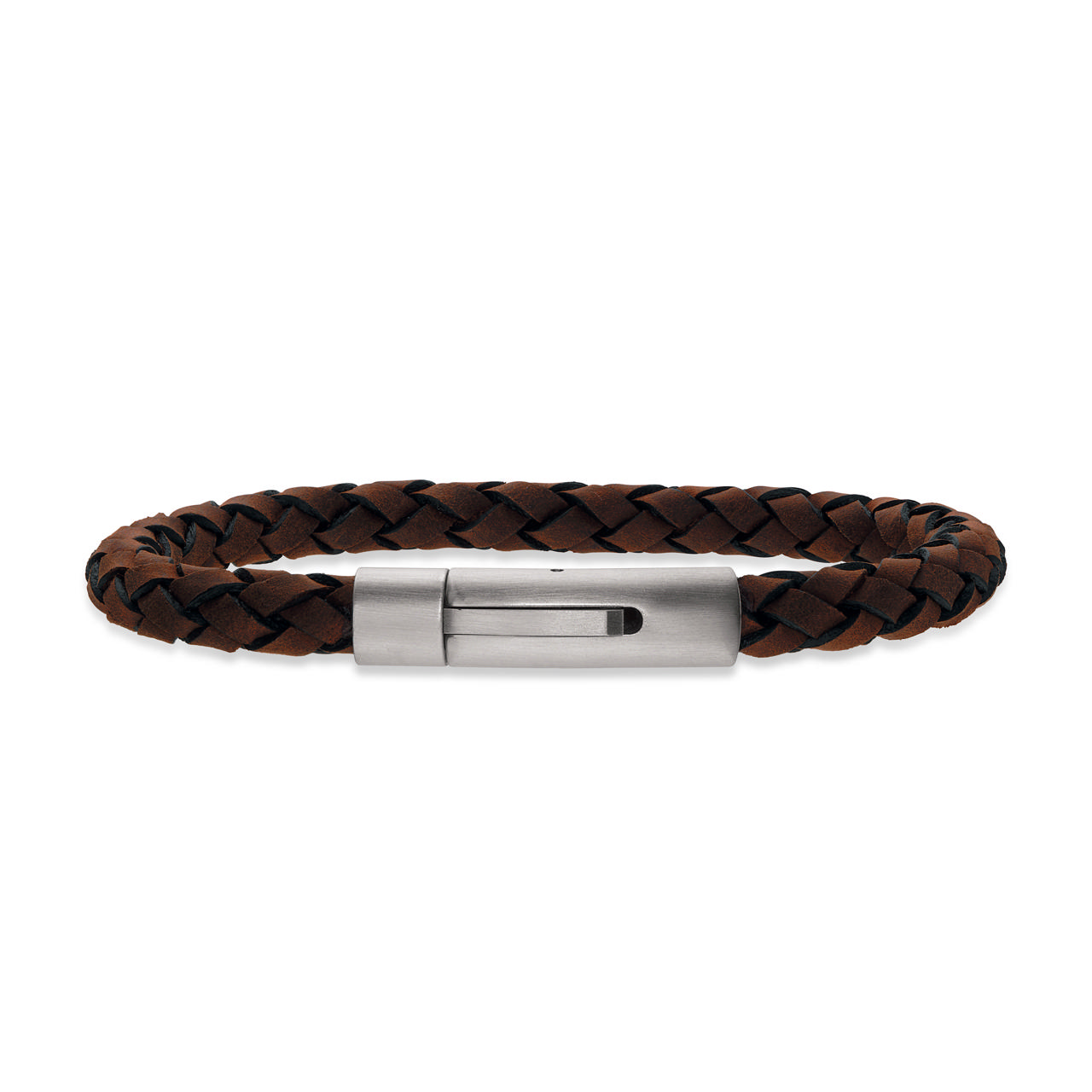 Bracelet brown braided leather