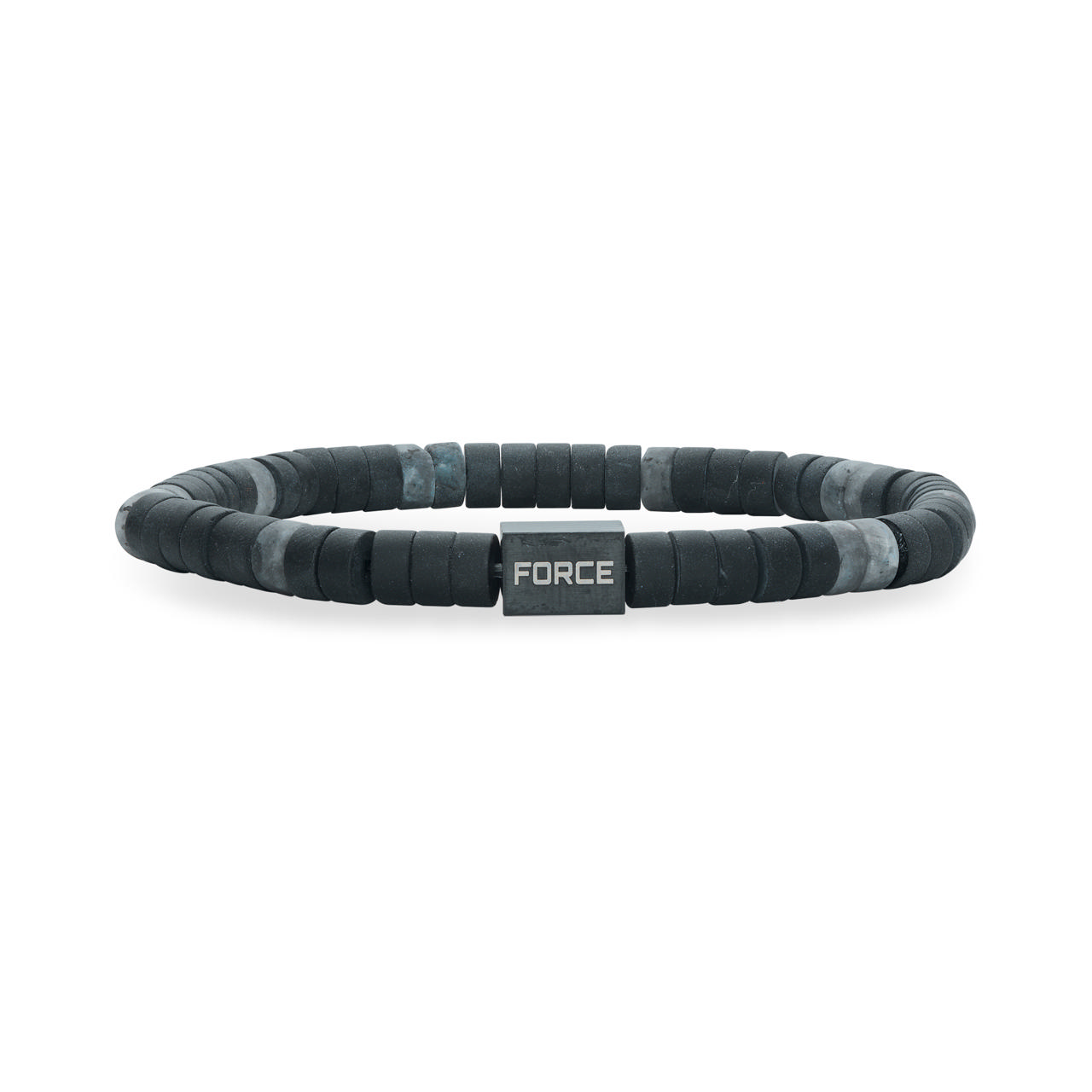 Bracelet black/grey matt beads