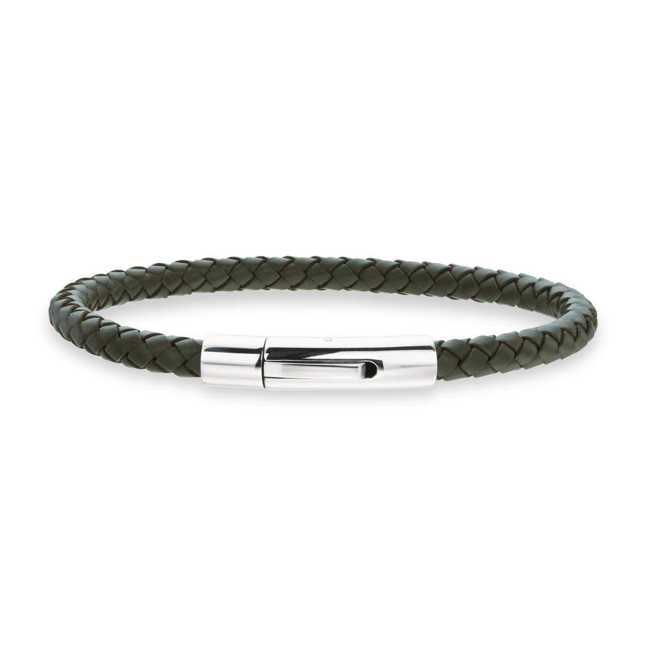 Bracelet green leather 21 cm