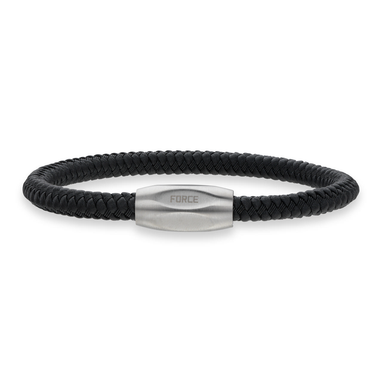 Bracelet black leather 21 cm