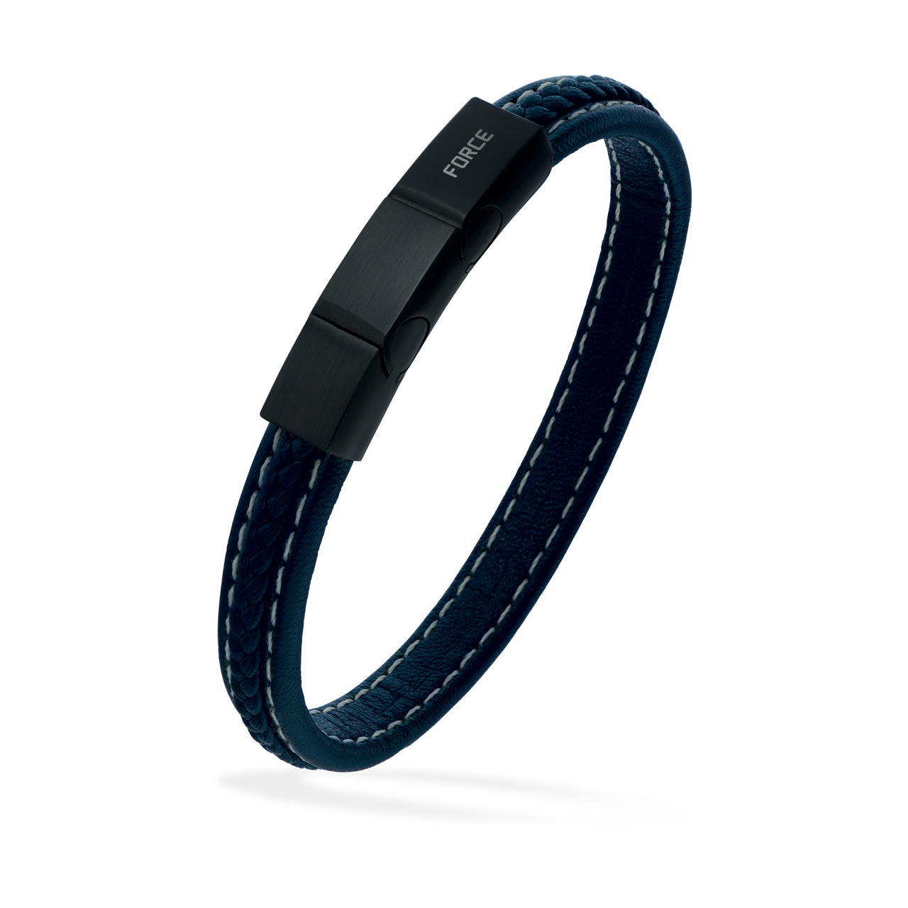 Bracelet blue leather 21 cm