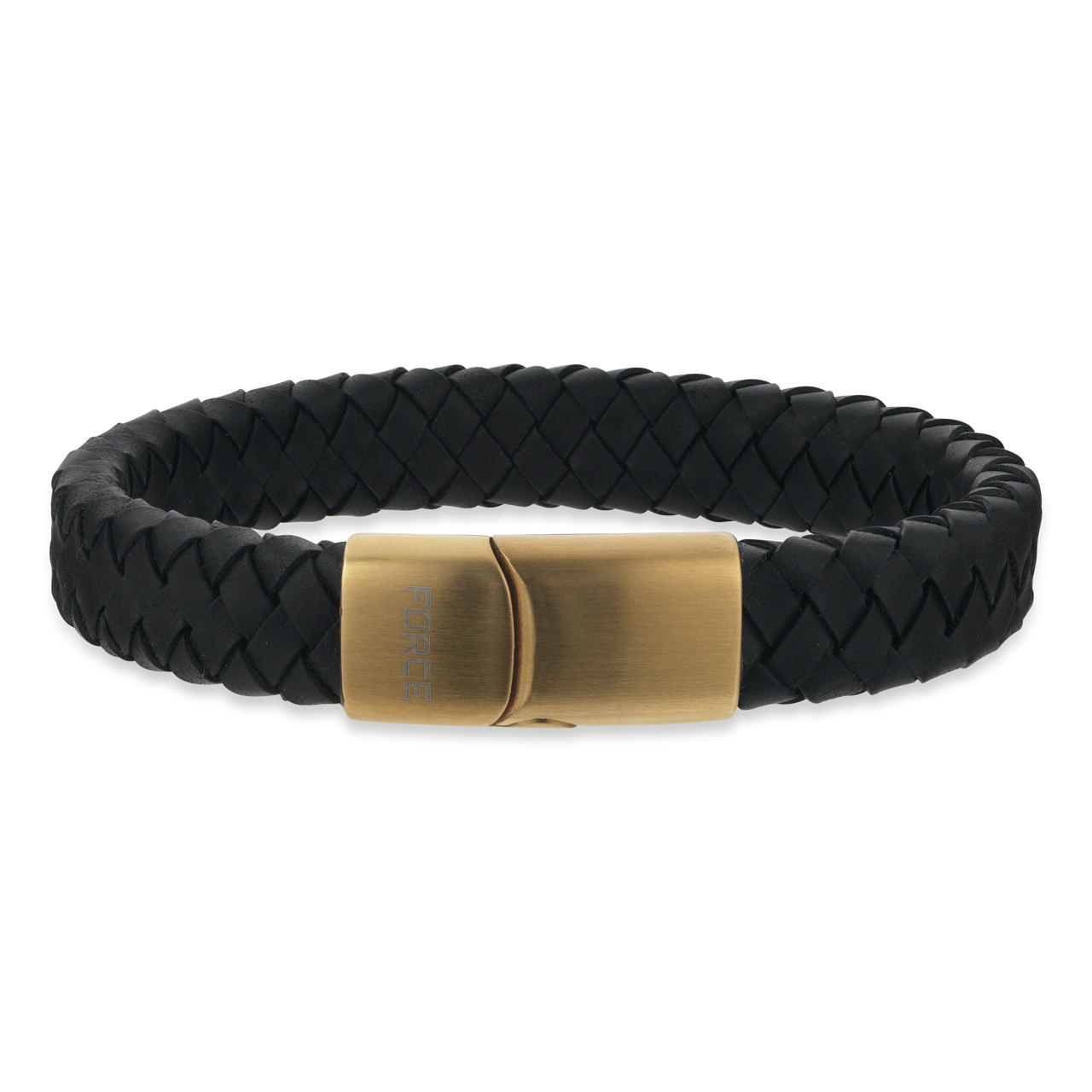 Force armbånd sort læder m. fg. stål lås 21 cm