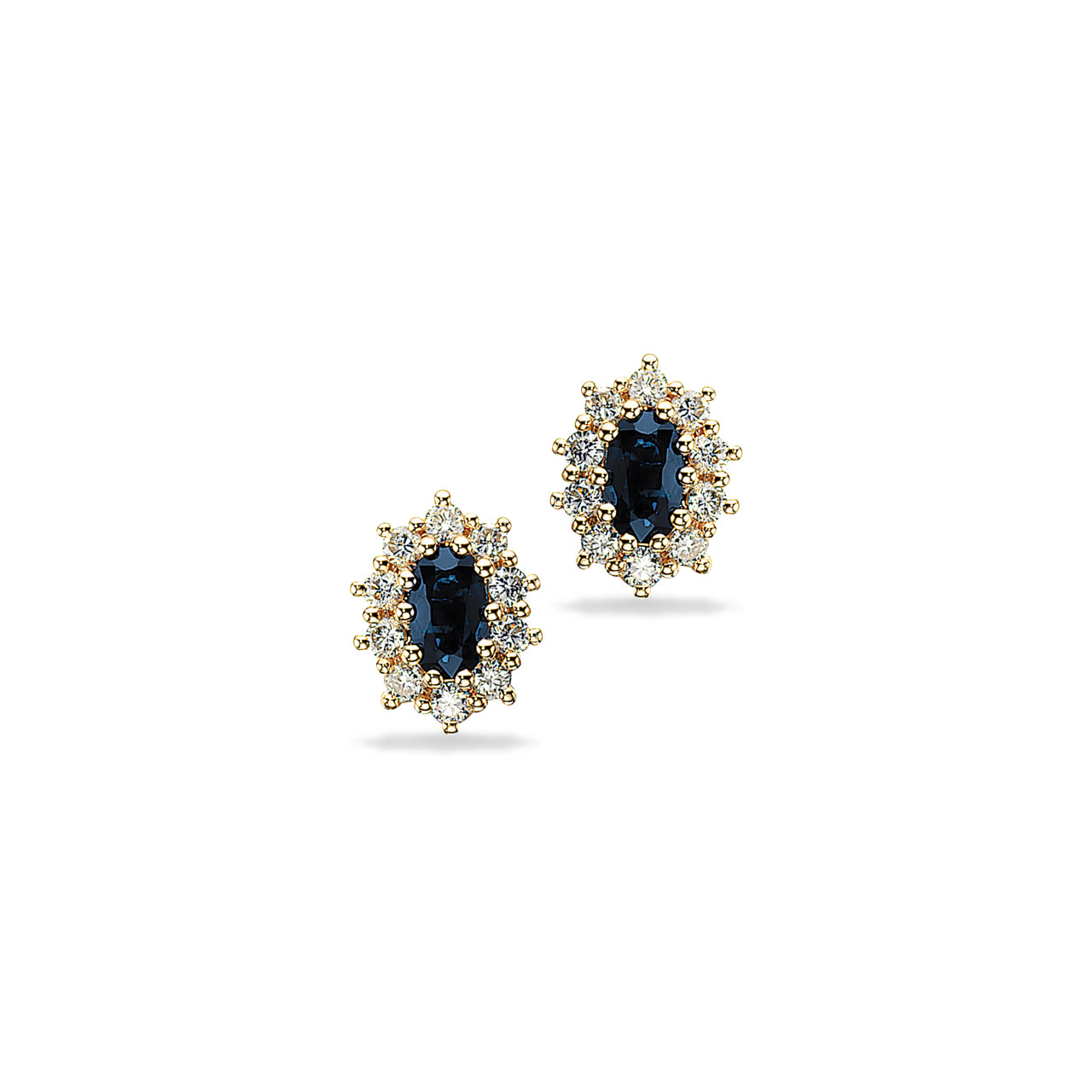 Diana ørepynt roset 0,32 H-W/SI- safir 14 kt.
