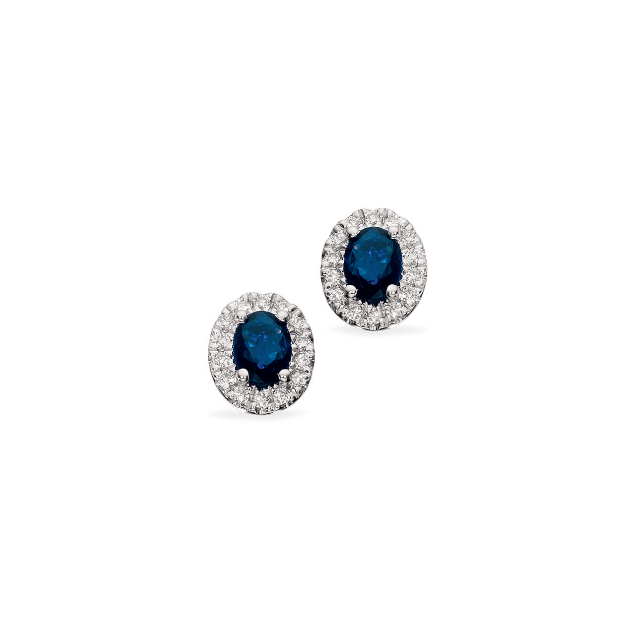 Diana ørepynt roset 0,11 H-W/SI-Safir 14 kt