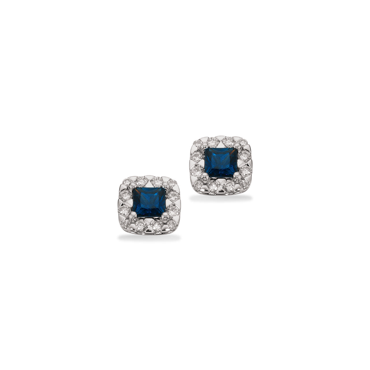 Diana ørepynt roset 0,12 H-W/SI-Safir 14 kt