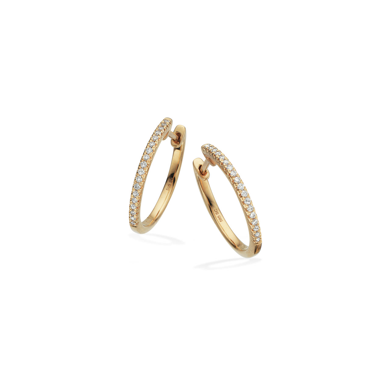 *Dazzling clip-creoler 17mm 0,14 H-W/SI 14 kt.