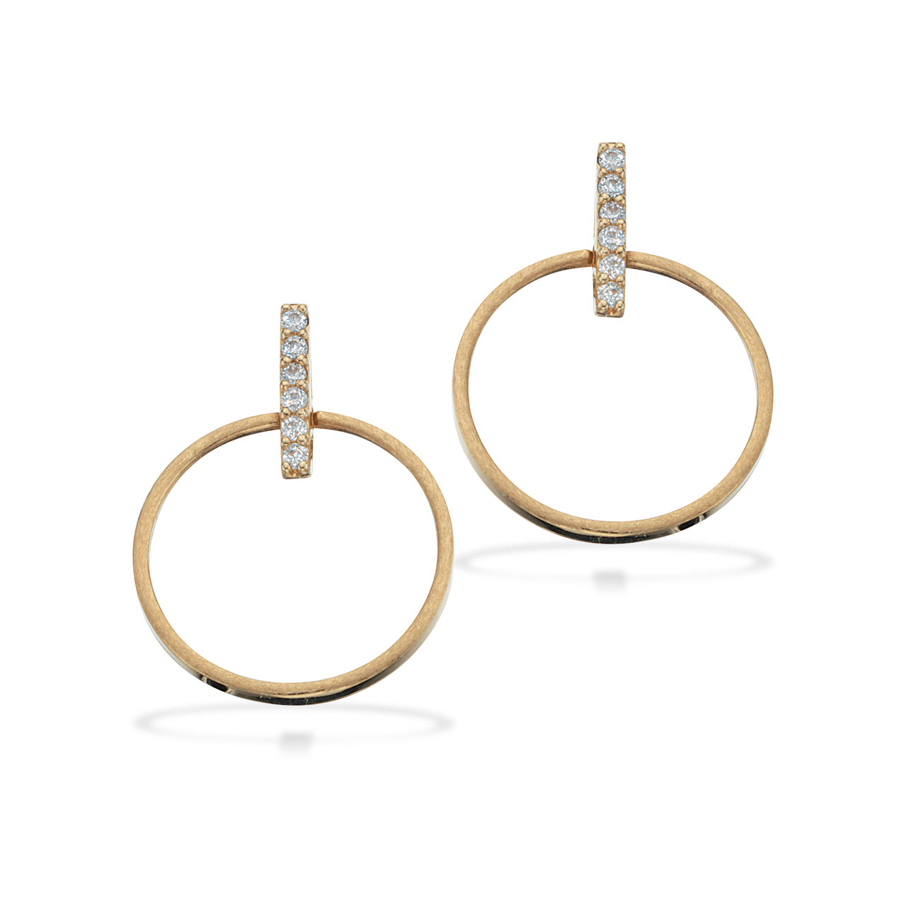 Ørepynt cirkel cubic zir. 8 kt.